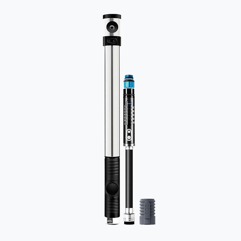 Crankbrothers Klic HP Gauge + pompa da bicicletta CO2 120 psi argento