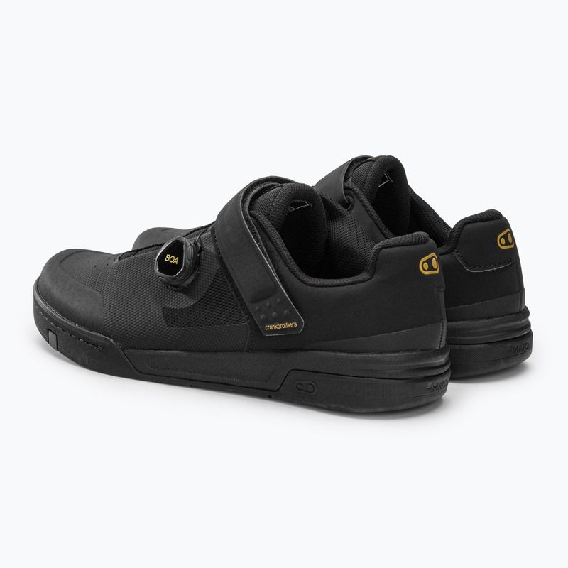 Scarpe da ciclismo con piattaforma da uomo Crankbrothers Stamp Boa nero/oro/nero 3