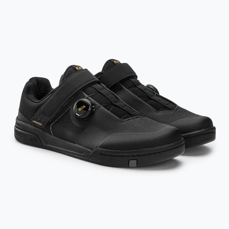 Scarpe da ciclismo con piattaforma da uomo Crankbrothers Stamp Boa nero/oro/nero 4
