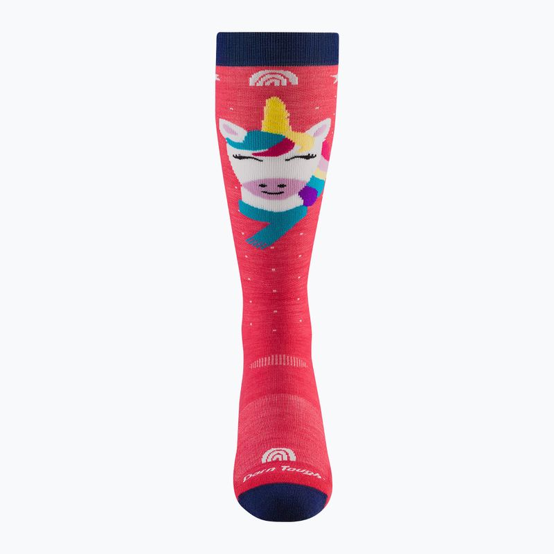Calze da sci bambini Darn Tough Magic Mountain OTC Midweight with Cushion w/ Padded Shin raspberry 2