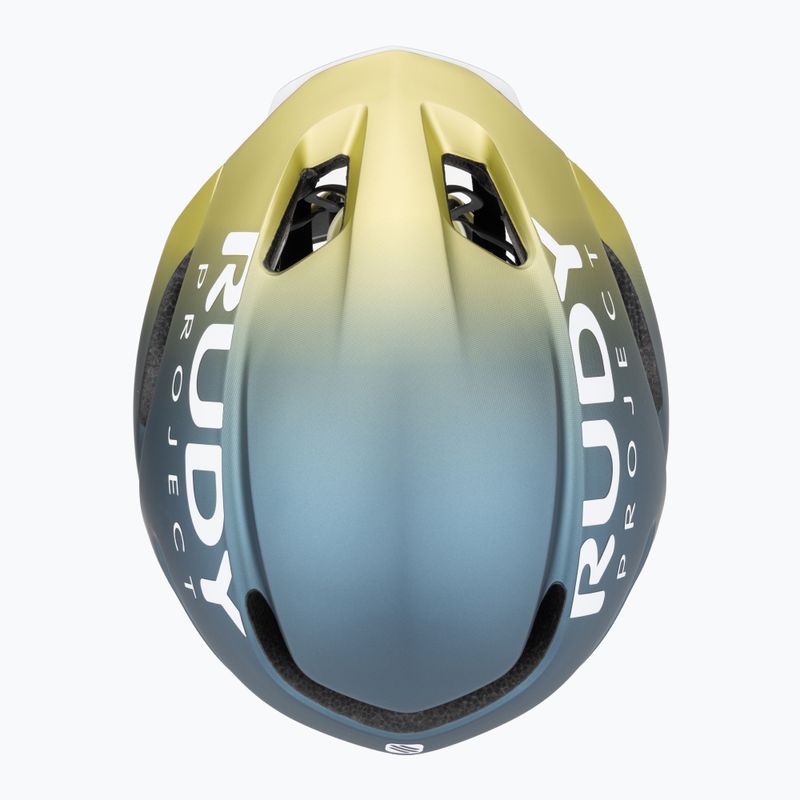 Casco da ciclismo Rudy Project Nytron blue avio/apple green metal matte 6