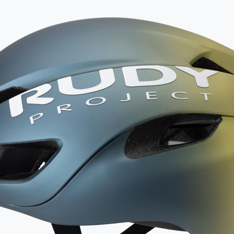 Casco da ciclismo Rudy Project Nytron blue avio/apple green metal matte 7