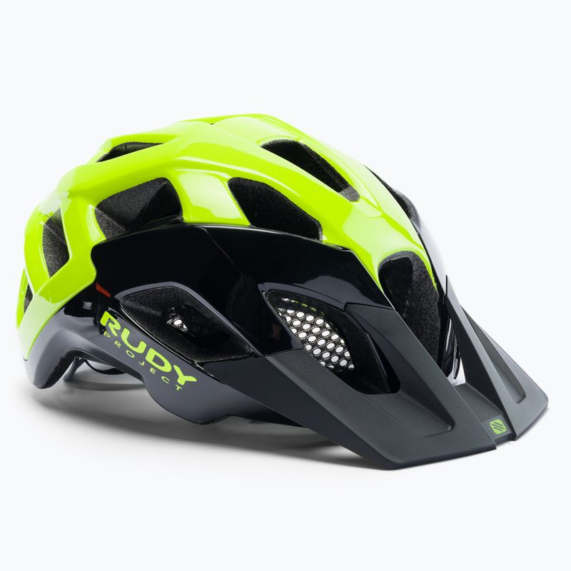 Casco bici Rudy Project Crossway nero/giallo fluo lucido