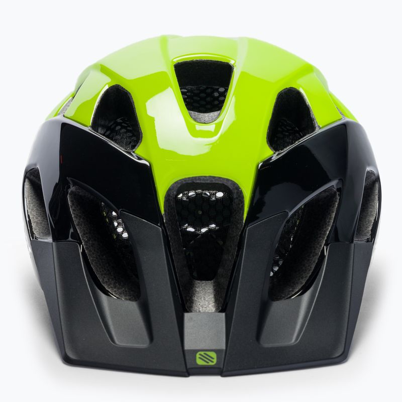 Casco bici Rudy Project Crossway nero/giallo fluo lucido 2