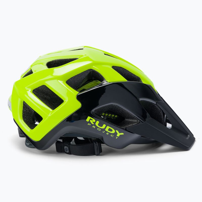 Casco bici Rudy Project Crossway nero/giallo fluo lucido 3