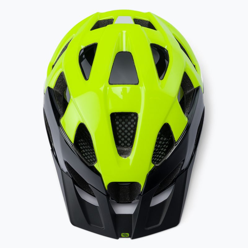 Casco bici Rudy Project Crossway nero/giallo fluo lucido 6