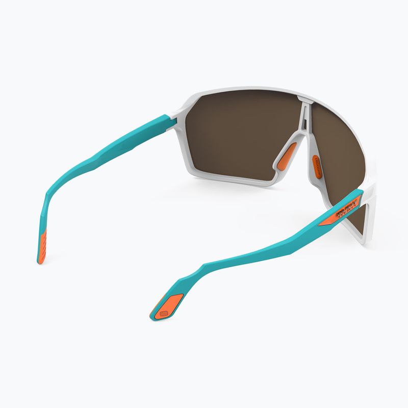 Occhiali da sole Rudy Project Spinshield bianco e acqua opaco/arancio multilaser 6