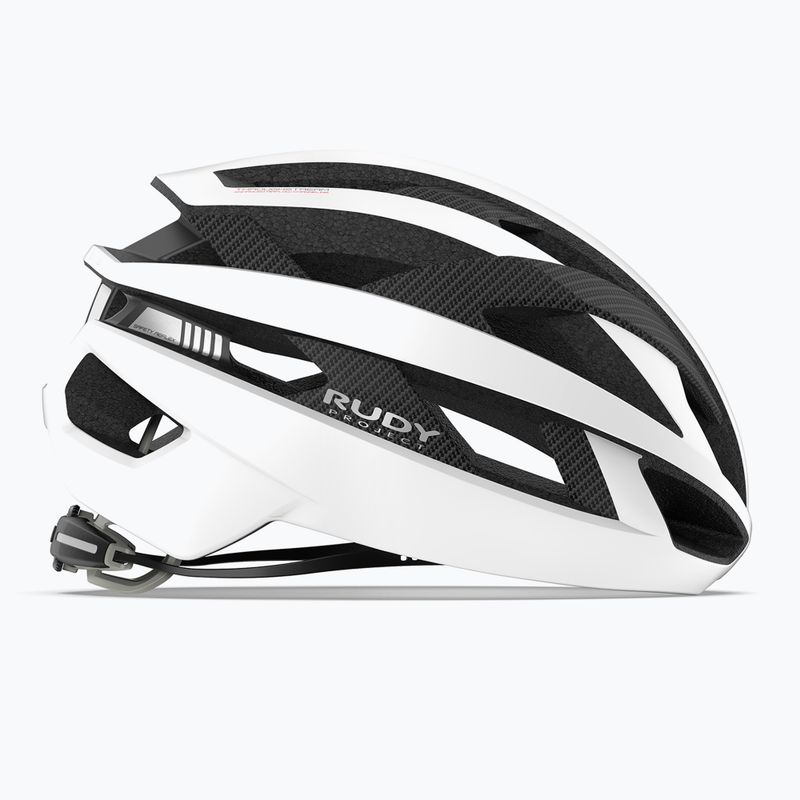 Casco da bicicletta Rudy Project Rebel bianco carbonio opaco 3