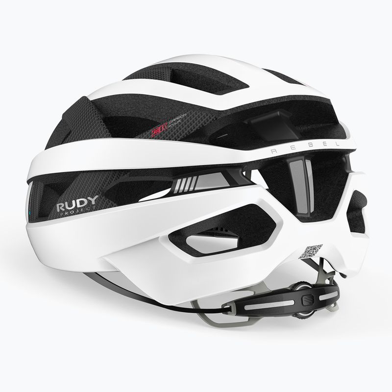 Casco da bicicletta Rudy Project Rebel bianco carbonio opaco 4