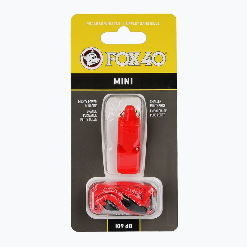 Fischietto con cordino Fox 40 Mini Safety rosso 2