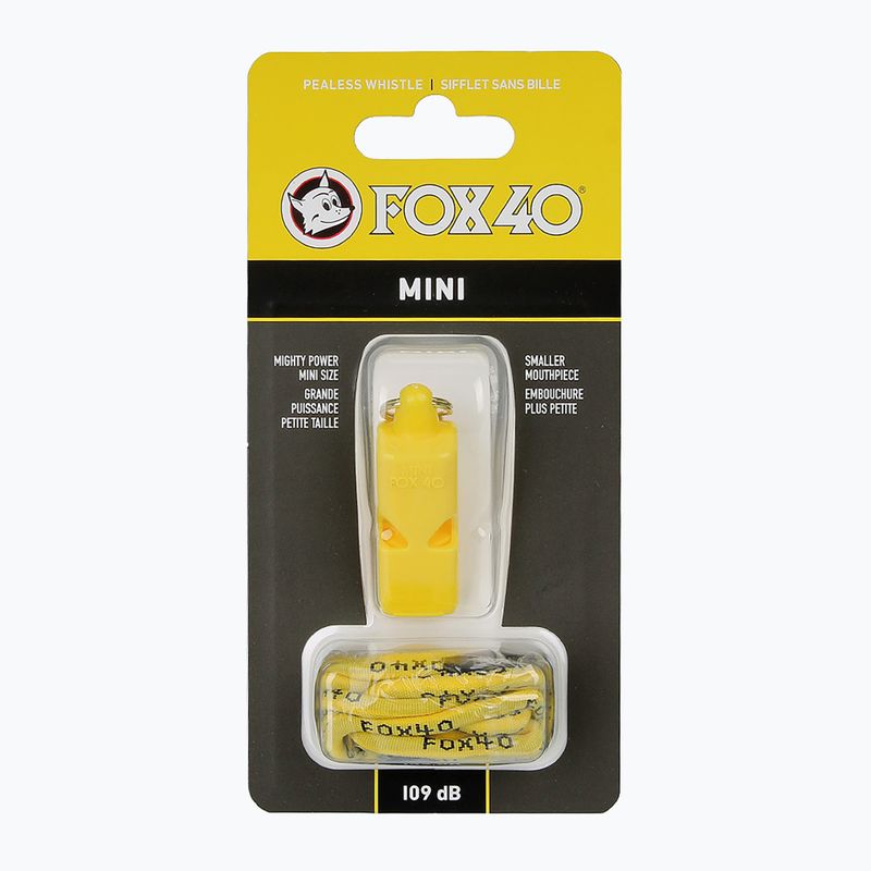 Fischietto con cordino Fox 40 Mini Safety giallo 2