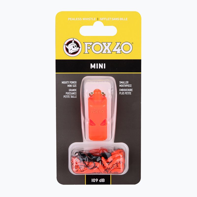 Fischietto con cavo Fox 40 Mini Safety arancione 2