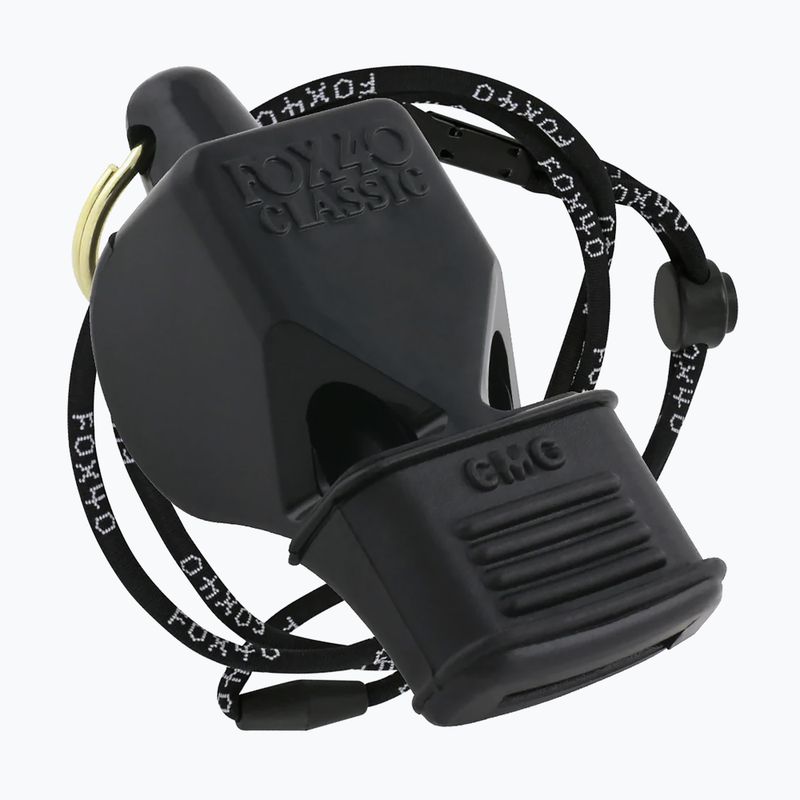 Fischietto con cavo Fox 40 Classic CMG Safety nero