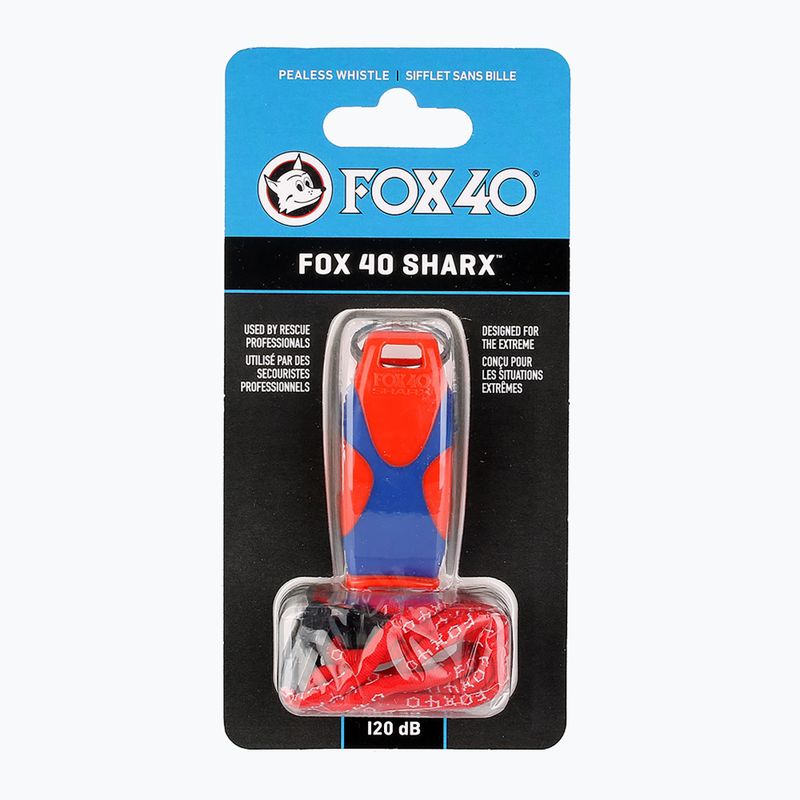 Fox 40 Sharx Fischietto di sicurezza arancione/blu con cordino 3