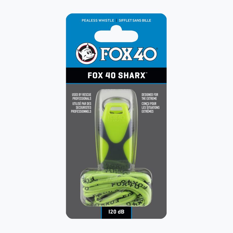 Fox 40 Sharx Fischietto di sicurezza neon/grigio con cordino