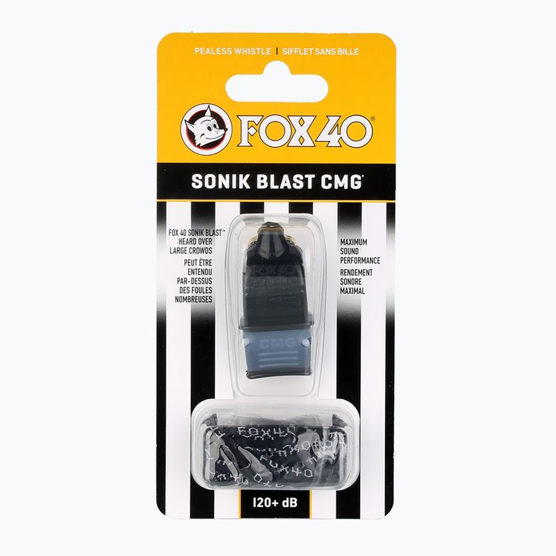 Fischietto con corde Fox 40 Sonik Blast CMG Official nero 2