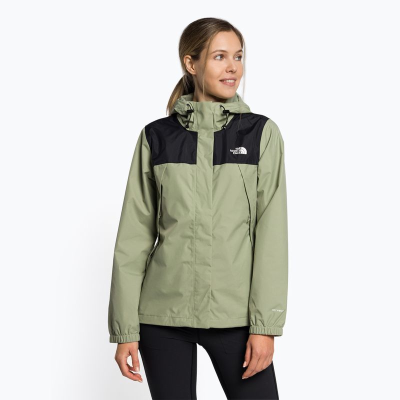 Giacca antipioggia donna The North Face Antora nero/verde tè
