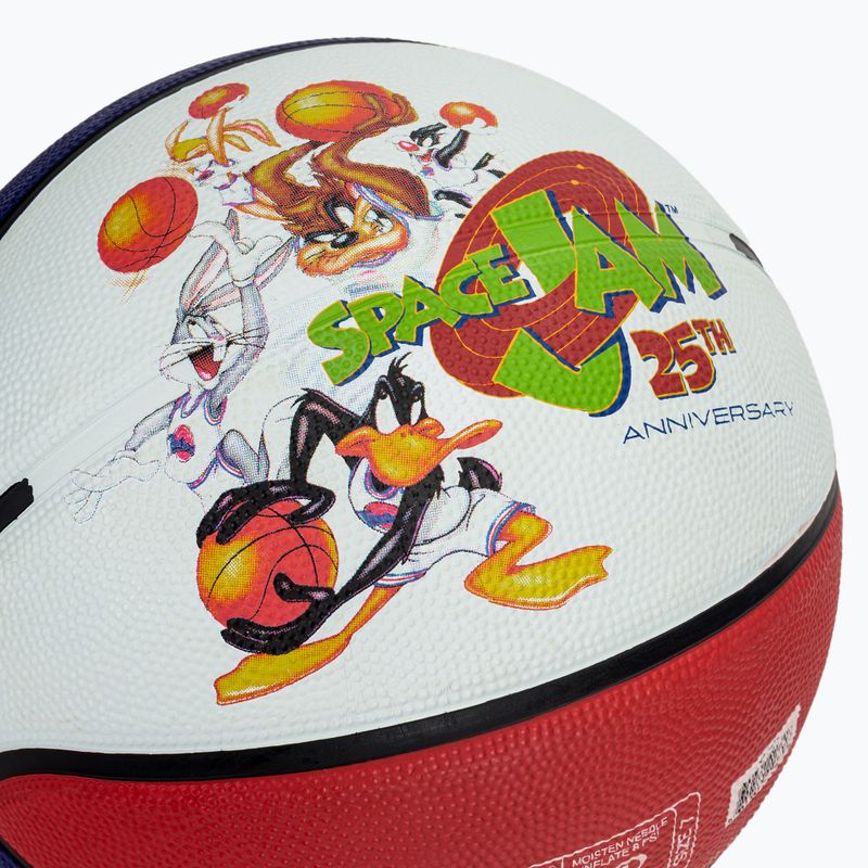 Pallone da basket Spalding Space Jam Tune white/red/blue taglia 7 4