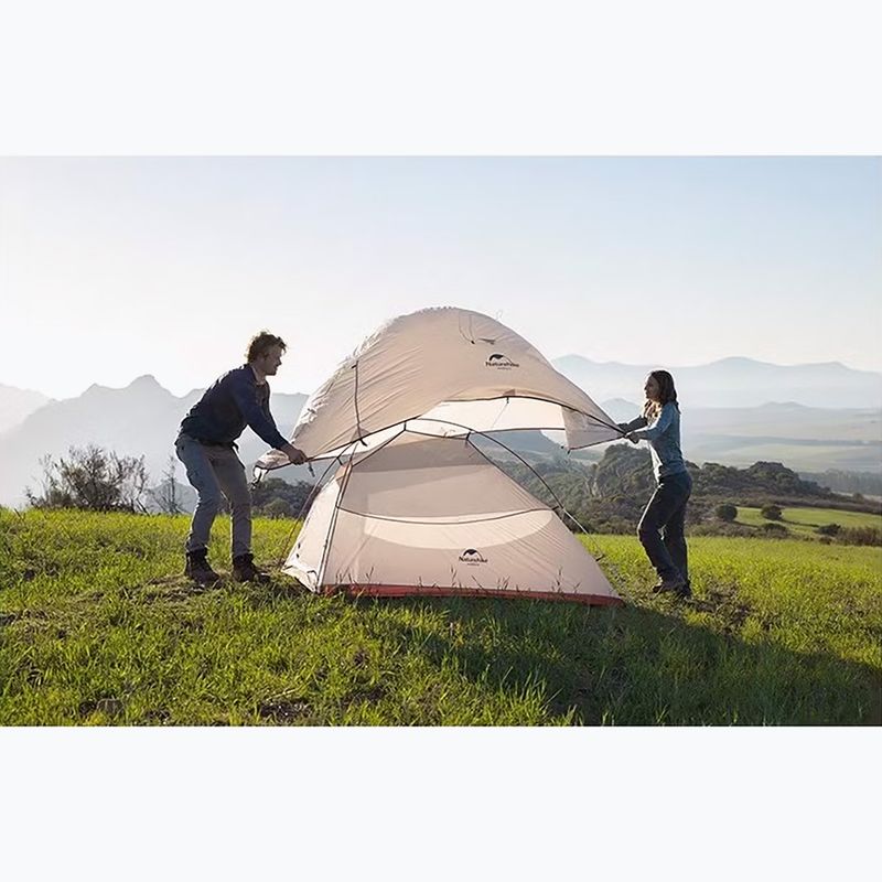 Tenda da trekking Naturehike Cloud Up 1 persona grigio chiaro/rosso 5