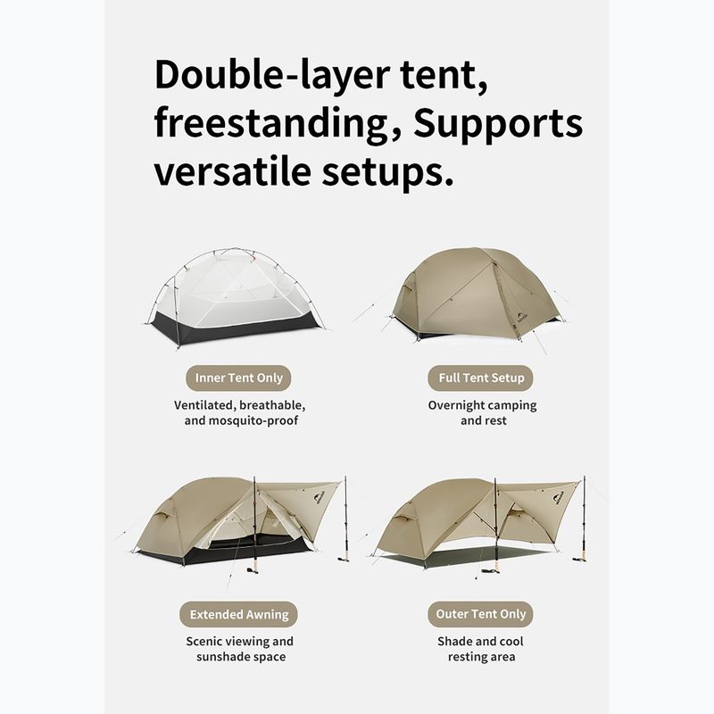 Tenda da trekking 2-osobowy Naturehike Mongar UL 2 15D moon rock gray 2