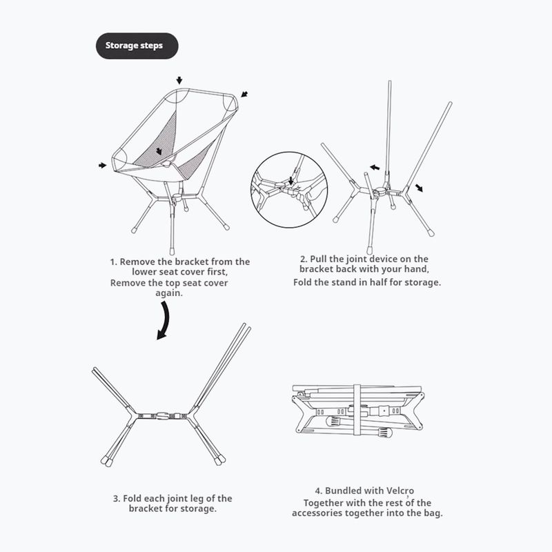Sedia da campeggio Naturehike Yamami L01 M meteorite black 2