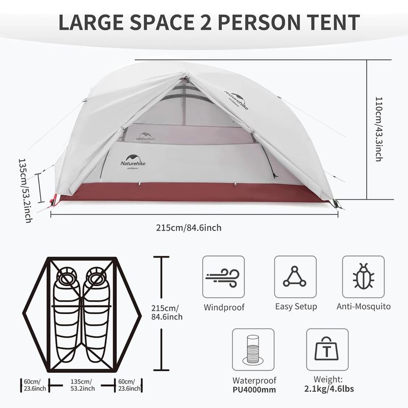Tenda da trekking per 2 persone Naturehike Star River 2 verde bosco 5