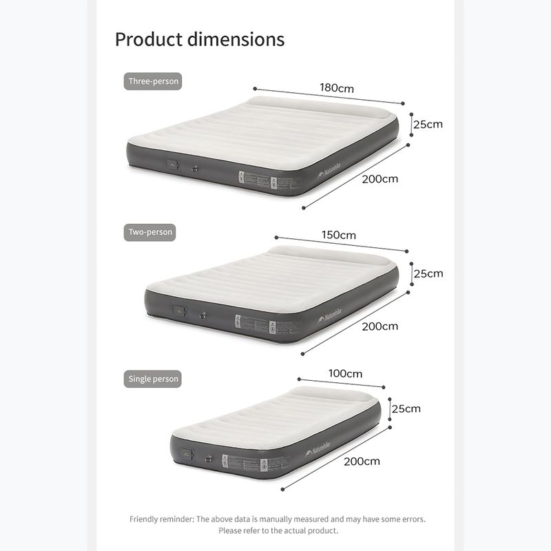 Materasso gonfiabile Naturehike Chenjing with Pillow Double grey 2