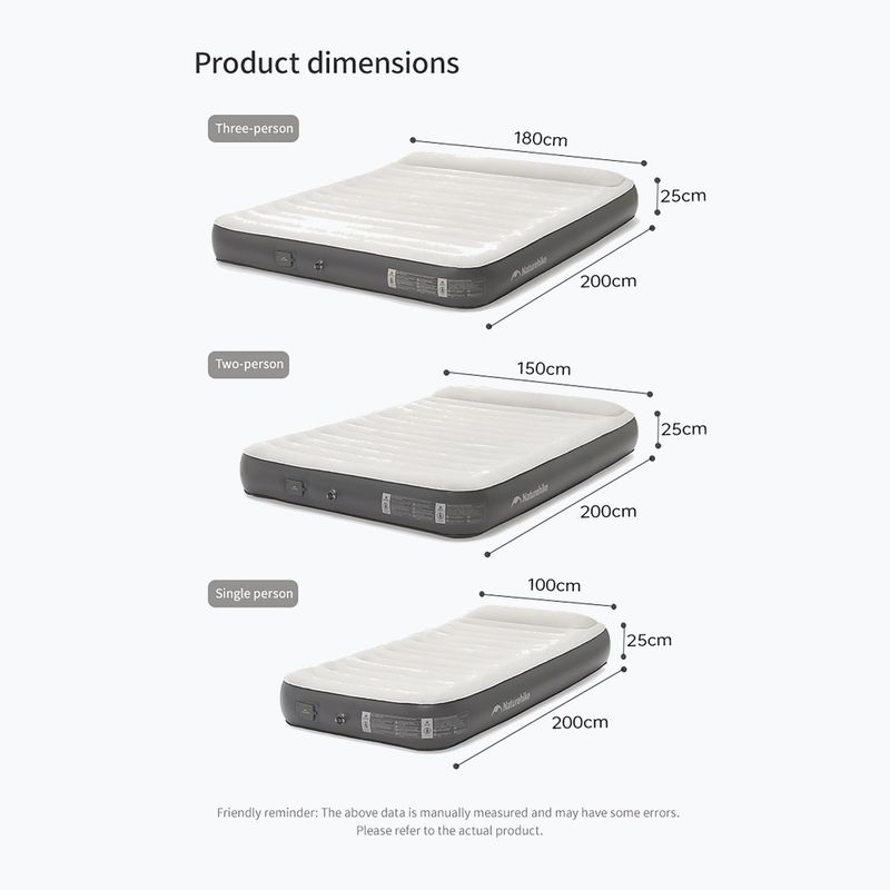 Materasso gonfiabile Naturehike Chenjing with Pillow Double grey 2