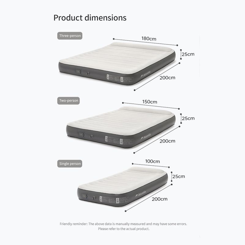 Materasso gonfiabile Naturehike Chenjing with Pillow Triple grey 2