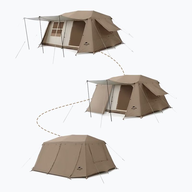 Tenda da campeggio 4-osobowy Naturehike Village 13 Ridge Ultimate Edition brown/ti black 2