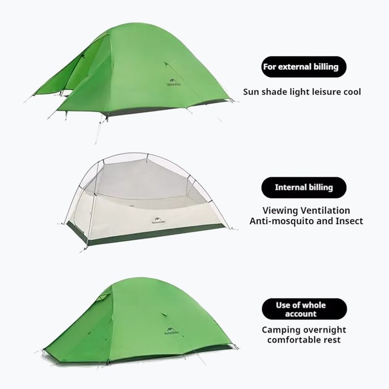 Tenda da trekking 2-osobowy Naturehike Cloud Up 2 Base 210T bud green 2