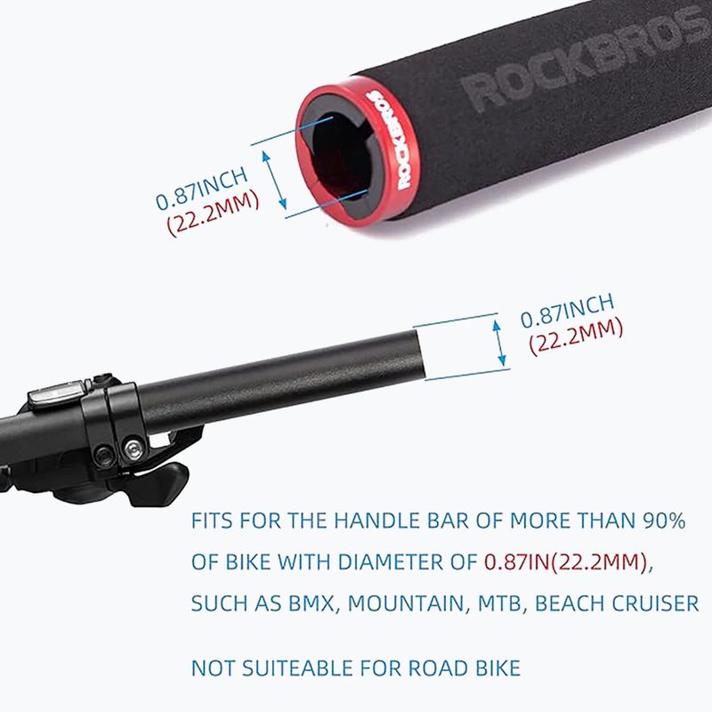 Manopole per manubrio Rockbros BT1001 Handlebar Grips black/red 4