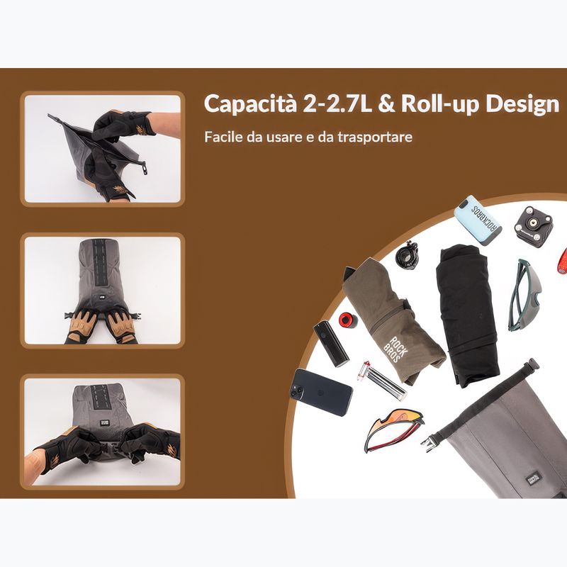 Borsa e portapacchi per bicicletta Rockbros Front Fork Rack+Fork Bag grey/black 2