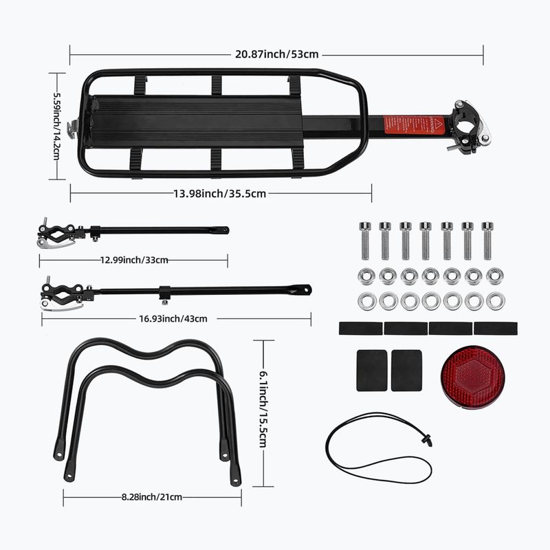 Portapacchi per bici Rockbros HJ1009 Bike Rear Rack black 5