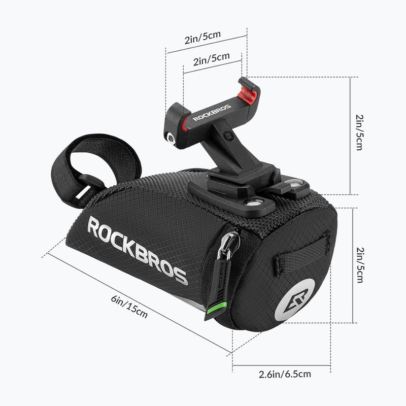 Borsa sottosella per bicicletta Rockbros C28BK Bike Saddle Bag black 4