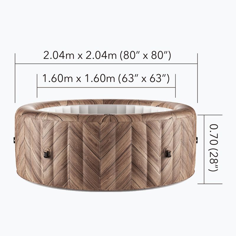 Piscina con idromassaggio 6 persone MSpa Comfort Fermo venature del legno 12