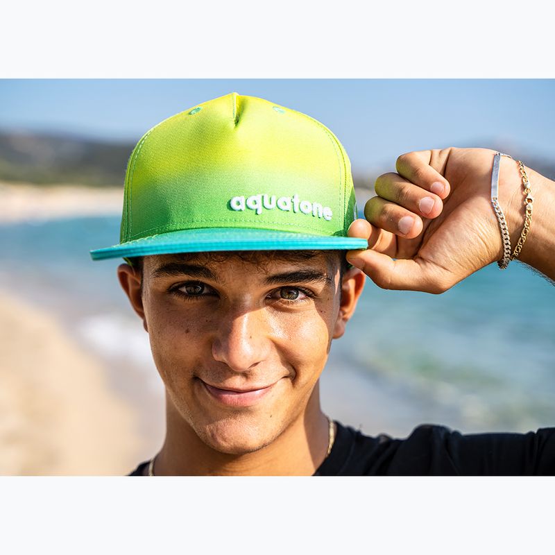 Cappello da baseball verde con logo Aquatone 8