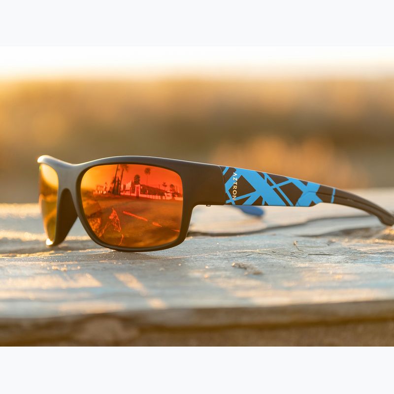 Occhiali da sole Aztron Avatar-X2 matt black/gloss blue/polarized sahara red mirror/brown 7