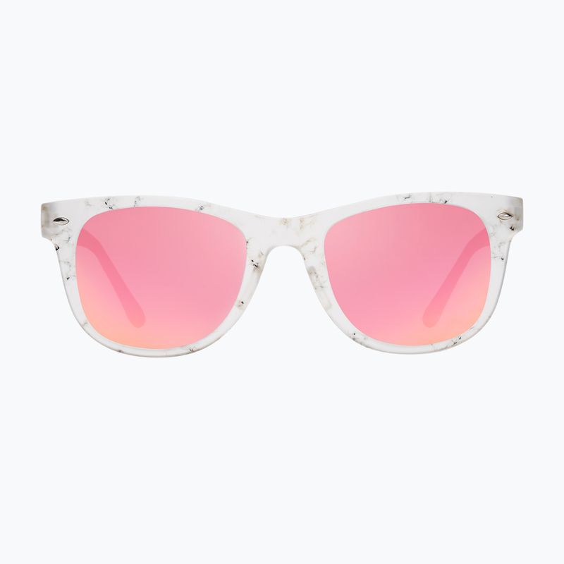Occhiali da sole Aztron Party white marble print/polarized rose pink mirror/brown 2