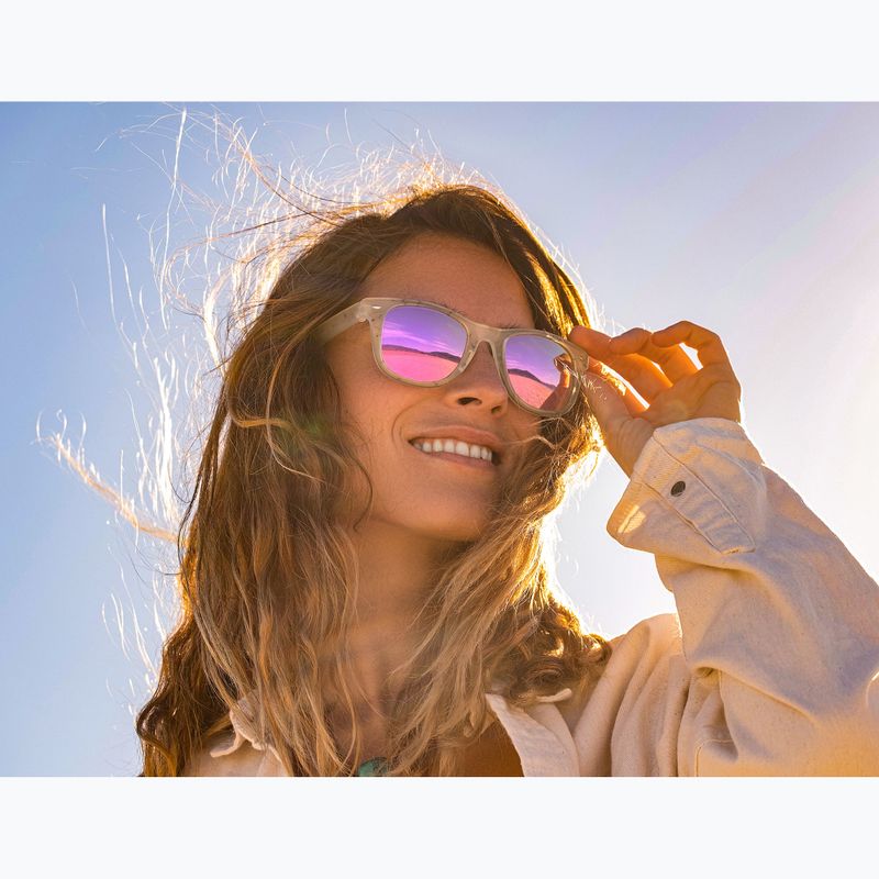 Occhiali da sole Aztron Party white marble print/polarized rose pink mirror/brown 6