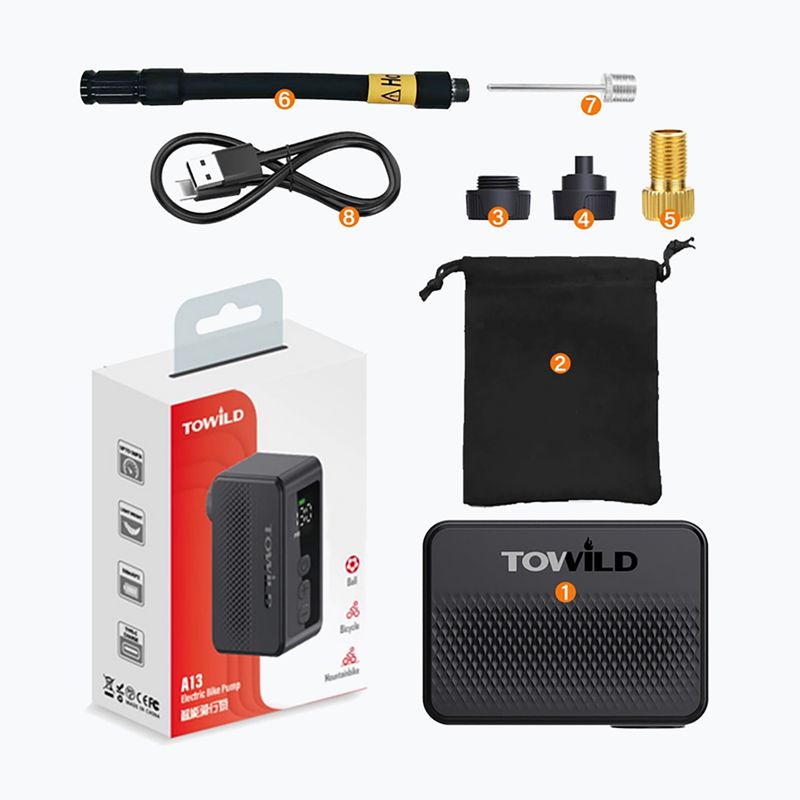 Pompa per bici elettrica TOWILD A13 black 4