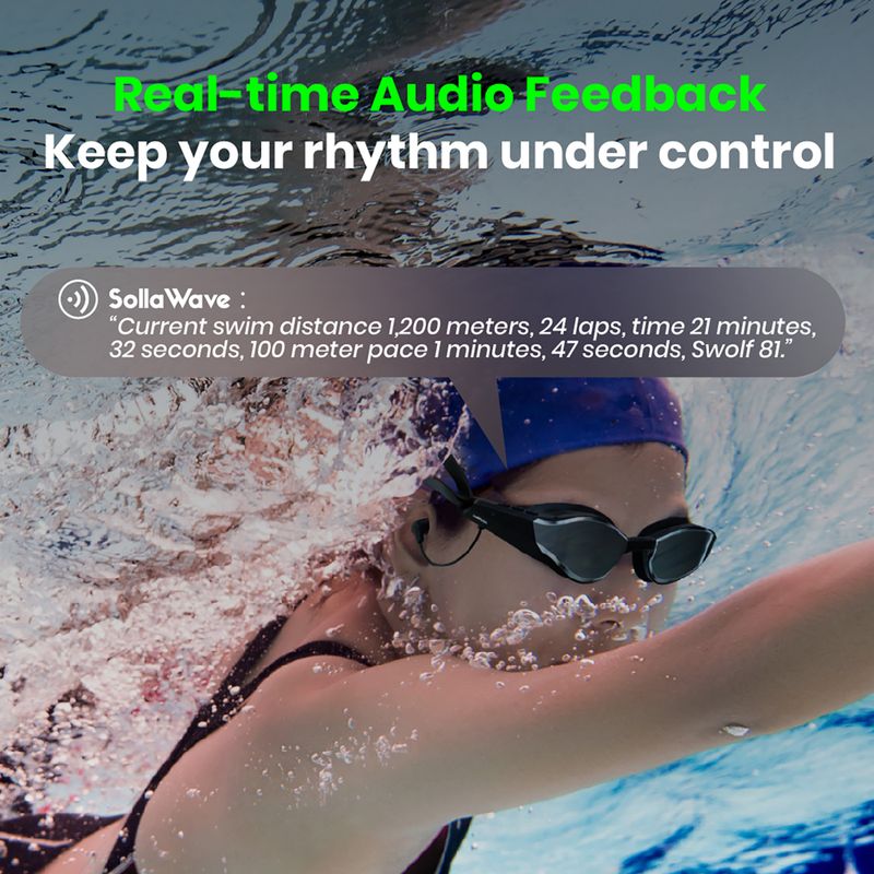Occhialini da nuoto Holoswim Solla Wave AI Music silver 7