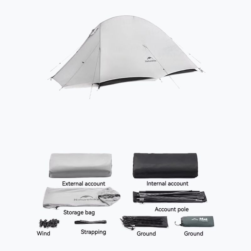 Tenda da trekking 1-osobowy Naturehike Cloud Up 1 UL 15D moon rock grey 2