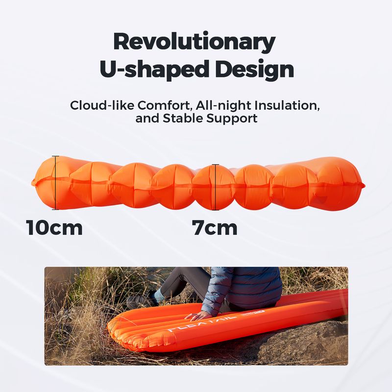 Flextail Zero R05 Materasso gonfiabile arancione regolare 9