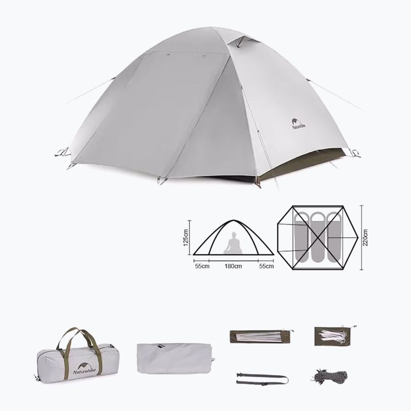 Tenda da trekking 3-osobowy Naturehike Yunchuan 3 white 2