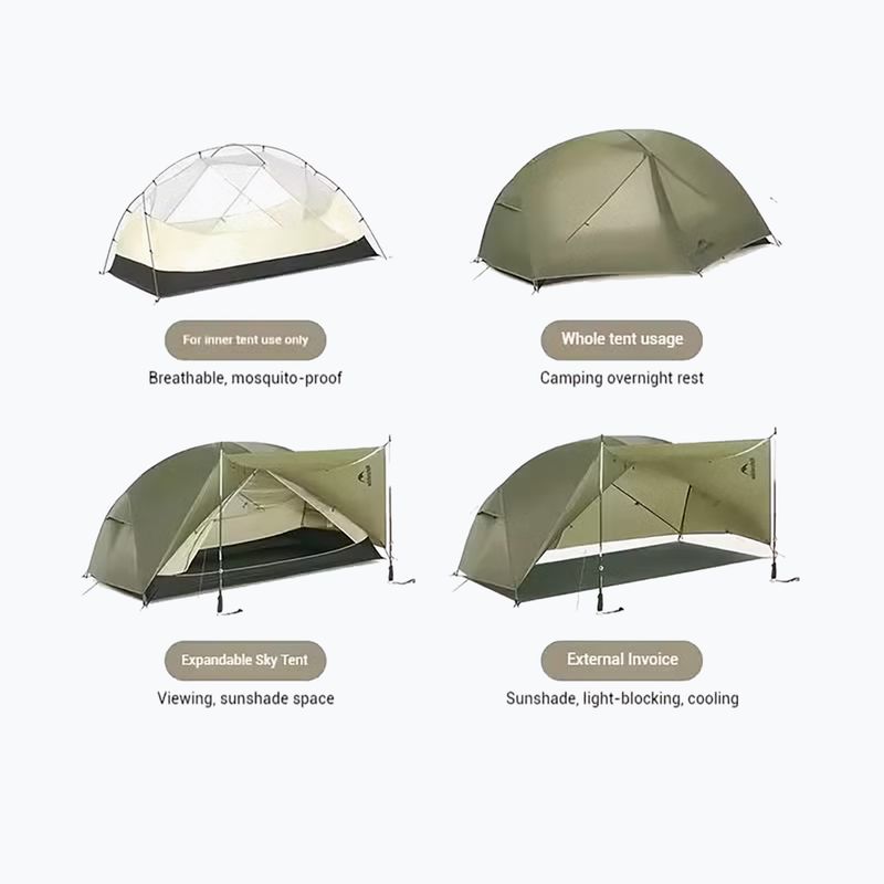 Tenda da trekking monoposto Naturehike Mongar Pro 1 20D olive 3
