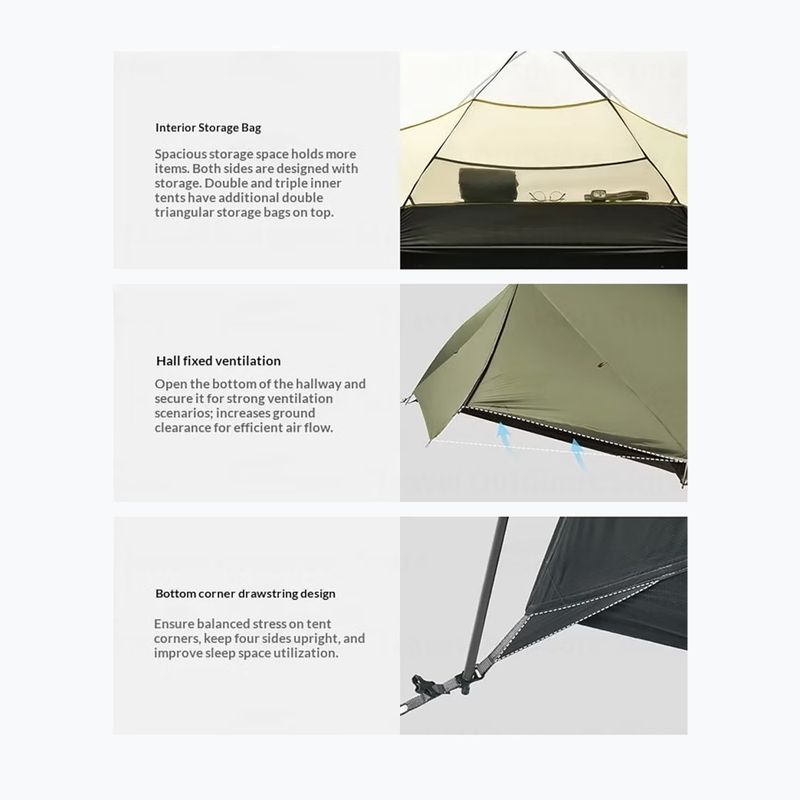 Tenda da trekking monoposto Naturehike Mongar Pro 1 20D olive 5