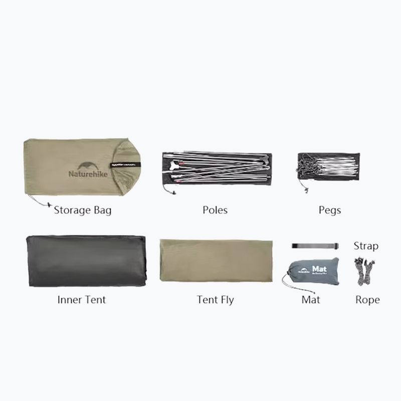 Tenda da trekking 3-osobowy Naturehike Cloud Up 3 Pro 20D light gray/red 2