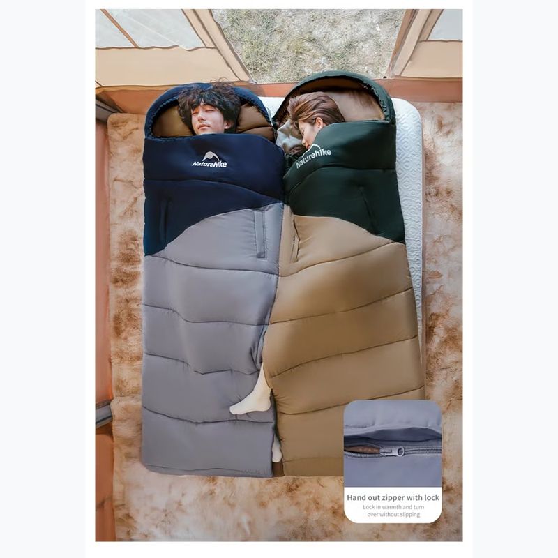 Sacco a pelo Naturehike U250 Sunny Day Right dark green 3