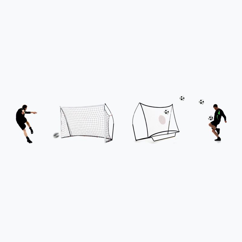 Porta da calcio QuickPlay Kickster Academy Combo 240 x 150 cm bianco/nero con rimbalzo
